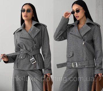 Куртка жіноча коротка, демісезонна, дизайнерська, Сірий, S/M 2364539687 фото