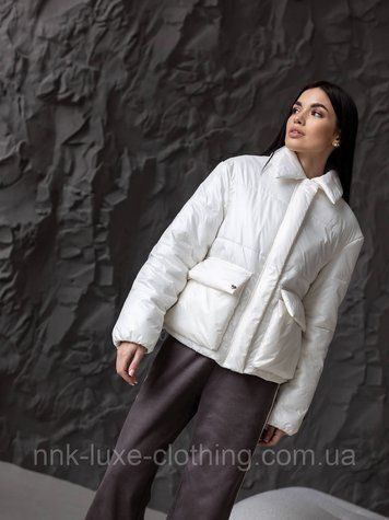 Куртка жіноча коротка демісезонна, Молочний, 42/44 2916641941 фото