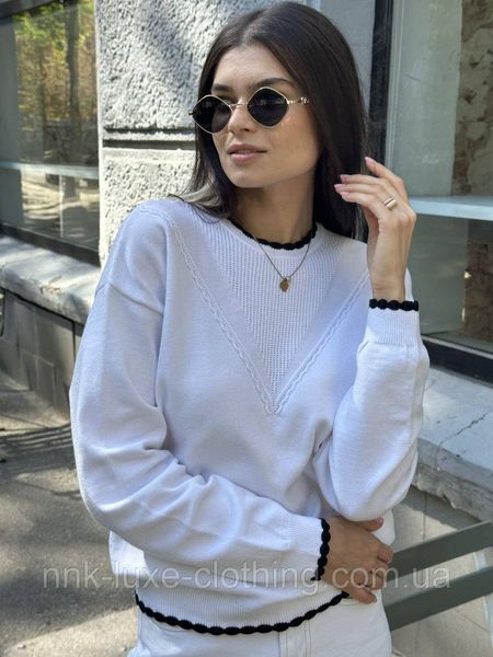 Светр жіночий в'язаний преміальної якості, з турецької пряжі, джемпер, Молочний, 46/54 2359009835 фото